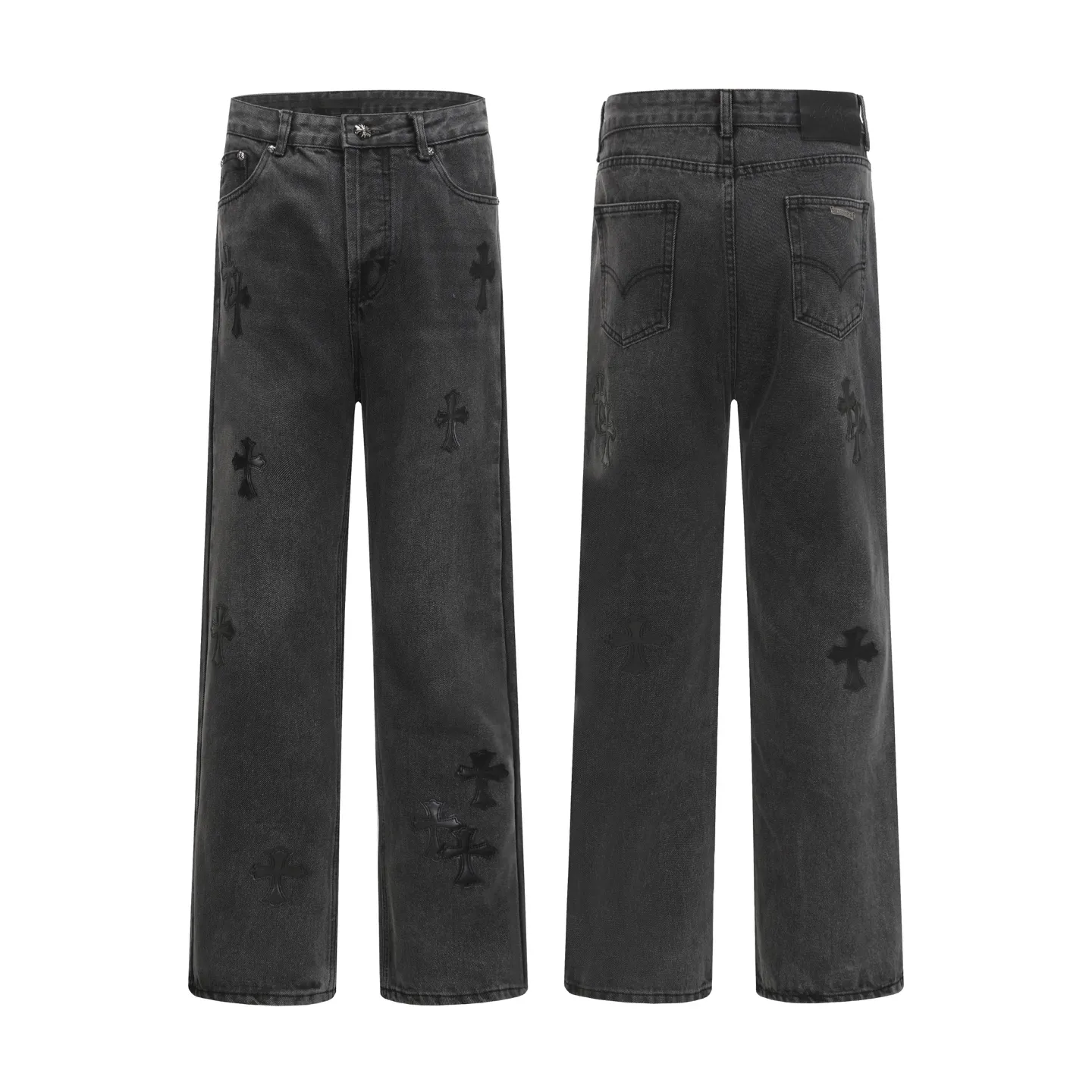 P270 Cross-border model, please do not place an order if you are pursuing quality -Chrome Hearts/Chrome Hearts Cross✝️Applied leather embroidered washed jeans, trousers and casual pants -High weight, high density and high quality. The wool is soft, delicate and skin-friendly. It feels soft and silky. It has excellent warmth and skin-friendly properties. -Size: 28 30 32 34 36